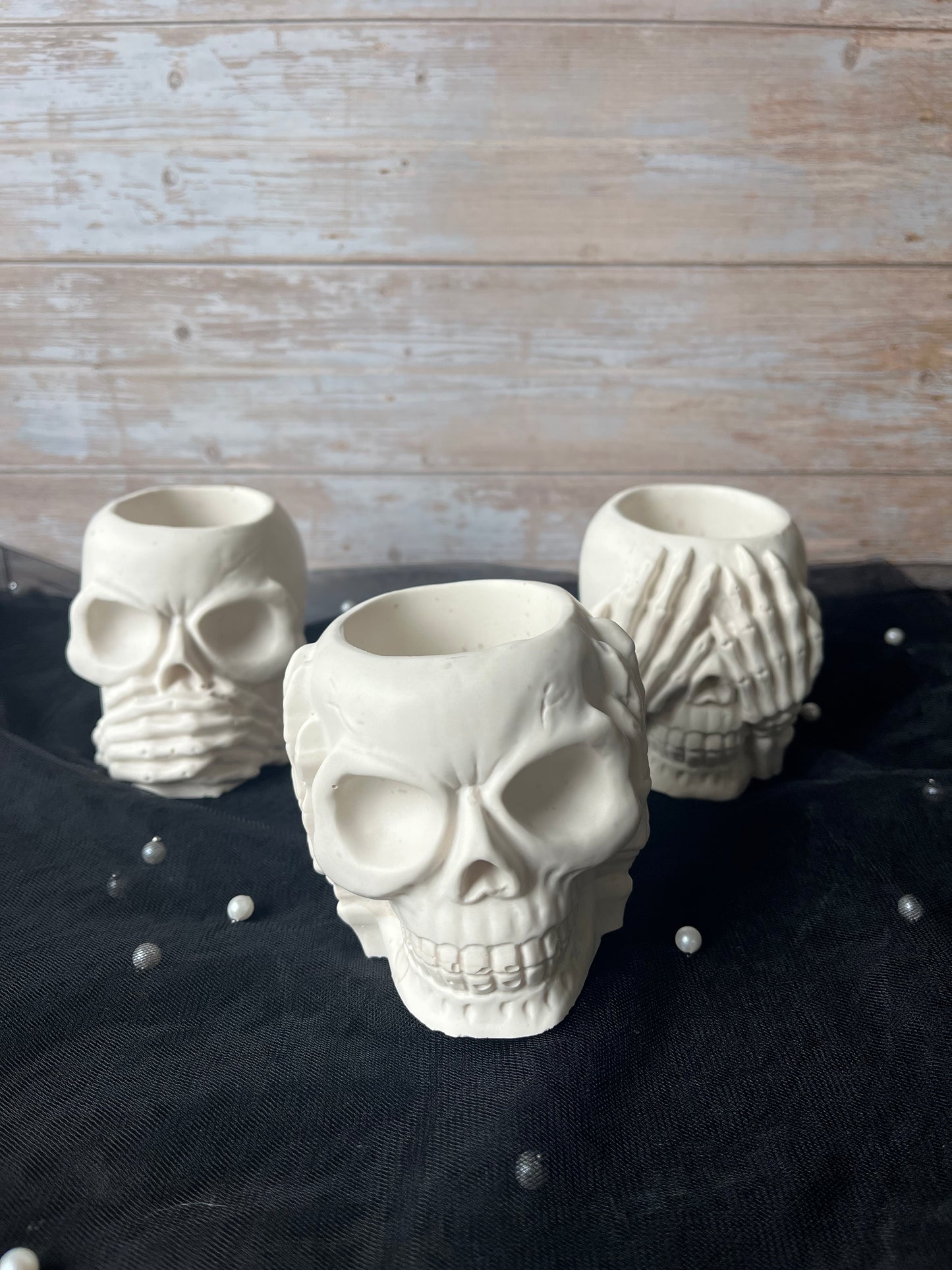 Trio Photophores Têtes de Mort